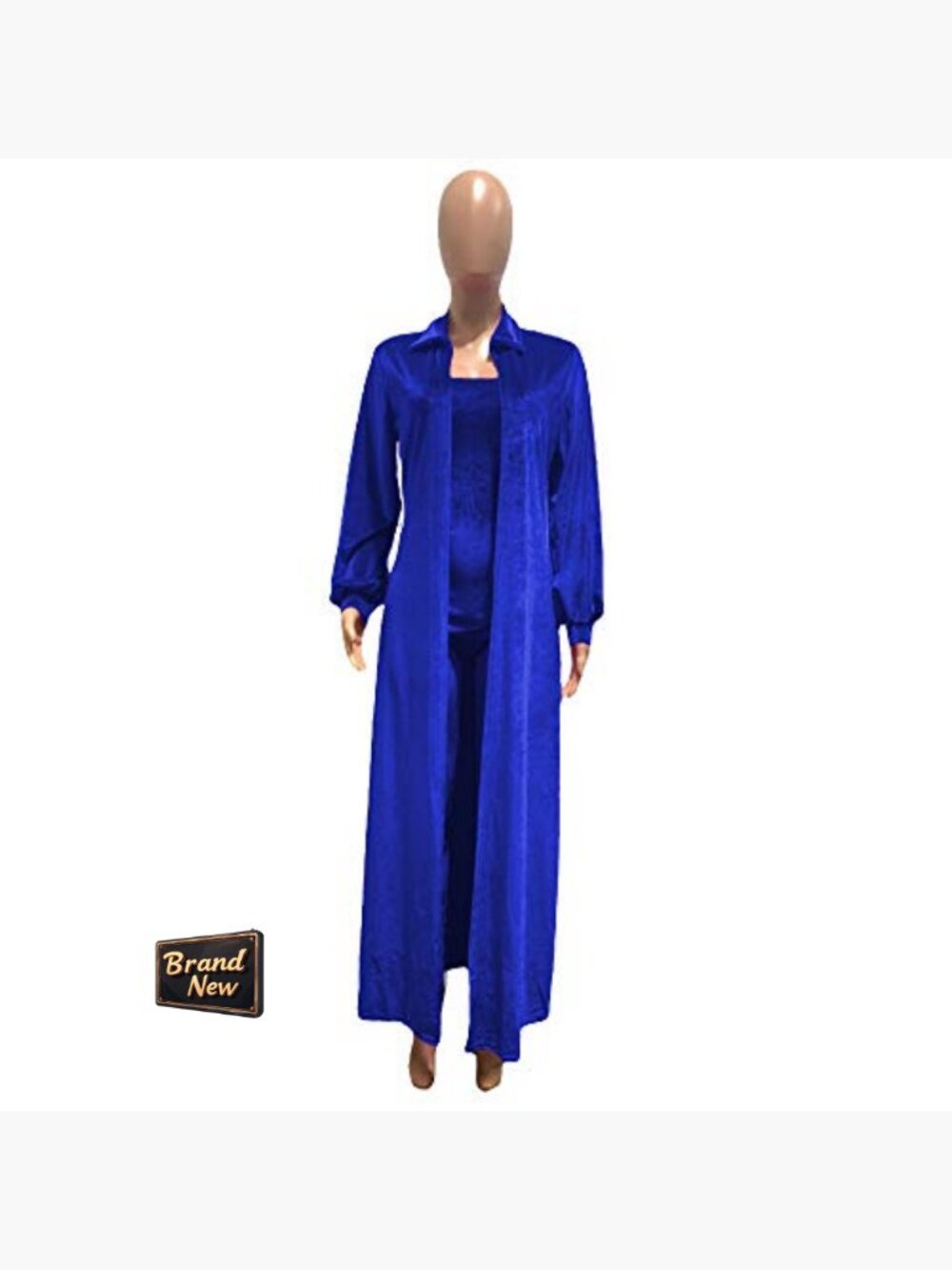 Velvet Long Sleeve Cardigan Tube Top Jumpsuit Set Party Clubwear - Picture 3 of 4
